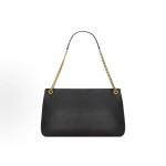SAINT LAURENT YSL CALYPSO Gold Logo snap-on opening and closing hand-held shoulder bag, large size for women, black